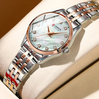 CURREN Elegant Fashion Women's Watches Luxury Brand Original Quartz Watch for Ladies Waterproof Stainless Steel Clock