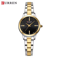 CURREN 9094 Small Dial Quartz Watch for Ladies, Waterproof Round Minimalist Wristwatch with Stainless Steel Strap
