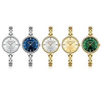 Ladies small dial chain watch waterproof round simple for women Simple Romantic Rhinestone Dial with Stainless Steel Bracelet