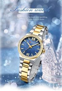 Women's Watch CURREN 2025 Romantic Luxury Dial with Rhinestones Stainless Steel Band Slim Wristwatch for Ladies Waterproof