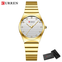 CURREN Luxury Brand Women's Watch Ladies Steel Strap Quartz Timepiece with Luminous Hands and Simple Design