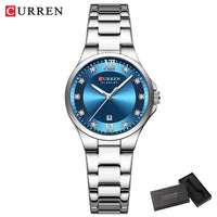 CURREN Women's Luxury Brand Watches Simple Quartz Auto Date Wristwatch Female Waterproof Clock Luminous Hands 9107