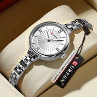 CURREN Women Luxury Watches Fashion Women's Quartz Wristwatches Top Brand Rhinestone Dial Clock Waterproof Reloj Mujer 9097