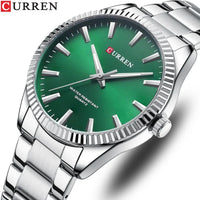 CURREN 8425 Neutral Round Baton-marked Stainless Steel Watch, Water-resistant Business Men's Wristwatch