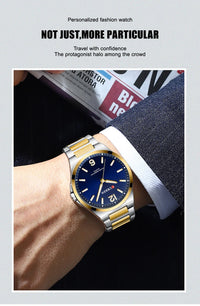 CURREN Men Quartz Movement Watch Waterproof Luminous Men's Watch, Stainless Steel Strap Business Watches