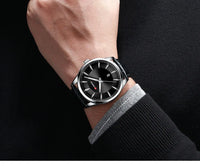 CURREN 8365 Men's Minimalist Calendar Water-Resistant Quartz Watch, Business Style with Leather Strap
