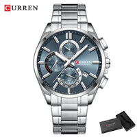 CURREN Men's Quartz Chronograph Watch with Luminous Hands,Auto Date Stainless Steel Band, Precision Style Wristwatche Waterproof