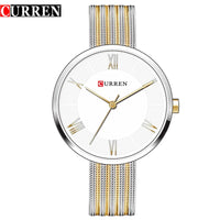 CURREN 9020 Small Dial Quartz Watch for Ladies, Waterproof Elegant Mesh Strap Fashion Wristwatch