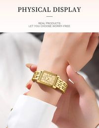 CURREN-Women's Simple Dial Wristwatch, Elegant and Charming Bracelet Quart Watches for Lady, Fashion Brand