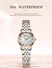 CURREN Elegant Fashion Women's Watches Luxury Brand Original Quartz Watch for Ladies Waterproof Stainless Steel Clock