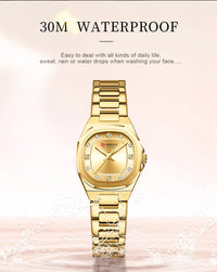 CURREN Jam Tangan Perempuan Original Waterproof Quartz Stainless Steel Minimalis Green Watch Women 9104