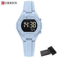 CURREN Woman Fashion Watches Fashion Sports Watch Silicone Strap 3ATM Waterproof Time Display Women's LED Digital Watch Gift
