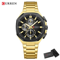 CURREN Luxury Business Wristwatch Stainless Steel Quartz Sport Chronograph Clock Fashion Male Watch Ideal Present for Daily