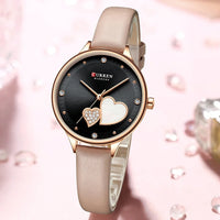 CURREN 9077 Ultra-thin Quartz Watch for Ladies, Waterproof Minimalist Small Dial Round Wristwatch