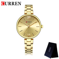 CURREN Fashion Women Watches Top Brand Luxury Lady Girl Wristwatch Rose Gold Stainless Steel Bracelet Classic Female Clock 9017