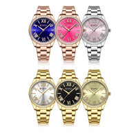 CURREN Brand New Charming Rose Ladies Watch Luminous Hands Stainless Steel Strap Clock Thin Quartz Ladies Watch relogio feminino