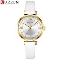 CURREN New Leather Watch Women Watches Ladies Creative Quartz Bracelet Wristwatches Female Waterproof Clock Relogio Feminino