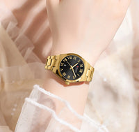 CURREN Fashionable Quartz Watches for Women Roman Numerals Simple Elegant Stainless Steel Braclete Ladies Wristwatch
