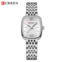 CURREN Brand Rectangle Ultrathin Nordic Bauhaus Simple Design Japan Quartz Lady Fashion Stainless Steel  Watches for Women