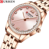 CURREN Brand Ladies Fashion Waterproof Watch Quartz Stainless Steel Strap Diamond Fashion High Quality Ladies Watch Reloj Mujer