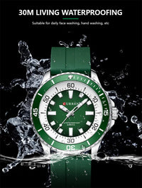 Curren 8448 Original Silicone Clock Hands Quartz Watches for Men Army Waterproof Sports Male Wristwatch reloj hombre