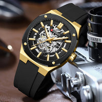 CURREN Watch for Men Automatic Mechanical Original Waterproof Silicone Strap Luminous Business Fashion clock