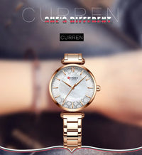 2021  CURREN Women Watches Top Brand Luxury Japan Quartz Movement Stainless Steel Waterproof Wristwatches relogio mujer