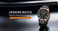 Curren 8422 Men's Minimalist Roman Numeral Quartz Watch, Water-resistant Round Business Wristwatch