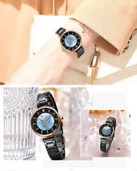CURREN 9072 Shell Dial Quartz Watch for Ladies, Waterproof Minimalist Business Wristwatch