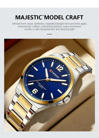 CURREN Men Quartz Movement Watch Waterproof Luminous Men's Watch, Stainless Steel Strap Business Watches