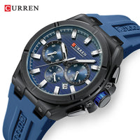 CURREN Luxury Man Wristwatch Chronograph Date Waterproof Rubber band Casual Quartz Men's Watches Sports Male Clock Reloj