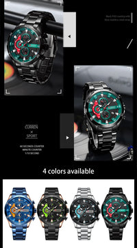 CURREN 8402 Men's Stainless Steel Watch Creative Fashion Luminous Dial with Chronograph Leisure Luxury Men's Watch Reloj Hombre