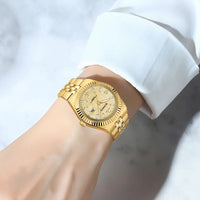 CURREN Women's Watch Analog Quartz Waterproof Ladies Wrist Watches with Date Dainty Fashion Luxury Stainless Steel Watch