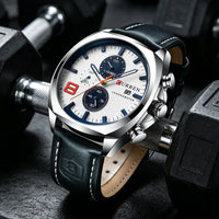 CURREN Luxury Brand Design Men's Quartz Watch with 3 Sub-dials Chronograph Date Casual Sports Wristwatch Gift for Him