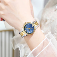 CURREN Women's Quartz Watch - Elegant Slim Stanless Steel Wristwatch Waterproof Luminous Hands Watch for Ladies