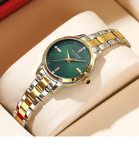 CURREN 9094 Small Dial Quartz Watch for Ladies, Waterproof Round Minimalist Wristwatch with Stainless Steel Strap