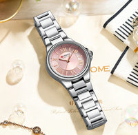 CURREN 9091 Luxury Original Woman Round Watch Stainless Steel 3ATM Waterproof Elegant Ladies Wristwatch Quartz Watch for Women
