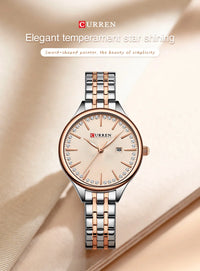 CURREN Women Watch Top Brand Luxury Lady Girl Wristwatch Elegant Stainless Steel Bracelet Waterproof Casual Female Clock 9099