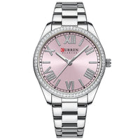 CURREN Brand New Charming Rose Ladies Watch Luminous Hands Stainless Steel Strap Clock Thin Quartz Ladies Watch relogio feminino