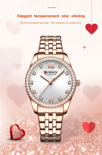 CURREN Top Brand Ladies Watch Elegant Stainless Steel Bracelet Simple Waterproof Ladies Business Watch Relogio Feminino