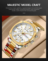 CURREN Stainless Steel Watch with Timer Calendar Luminous Hands And Stainless Steel Bracelet