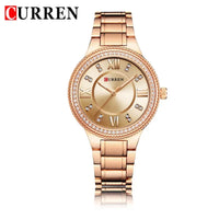 CURREN Fashion Women Watch Top Brand Luxury Ladies Girl Wristwatch Black Stainless Steel Bracelet Classic Female Clock Gift 9004