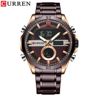 CURREN Sport Men Watch Top Brand Luxury Military Business Male Clock Gold Stainless Steel Quartz Digital Man Wristwatch 8384