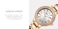 CURREN 9007 Fashion Women Quartz Watch Waterproof Minimalist Calendar Wristwatch with Roman Numerals