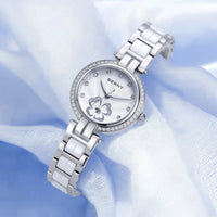 BERNY Women's watches Luxury Elegant Ceramics Quartz Ladies Wristwatch Small Dial Stainless Steel Casual Simple Dress Watch
