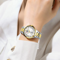 CURREN Women's Luxury Brand Watches Simple Quartz Auto Date Wristwatch Female Waterproof Clock Luminous Hands 9107