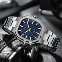 CURREN Brand Fashion Business Multi-functional Steel Band Quartz Men's Luxury Steel Wristwatch Retro Clock