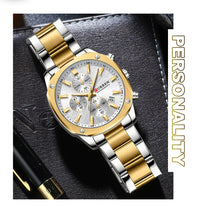 CURREN Stainless Steel Watch with Timer Calendar Luminous Hands And Stainless Steel Bracelet