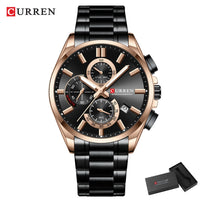 CURREN Men's Quartz Chronograph Watch with Luminous Hands,Auto Date Stainless Steel Band, Precision Style Wristwatche Waterproof