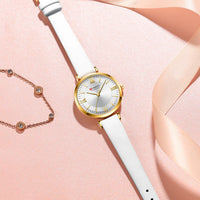CURREN 9079 Elegant Women's Quartz Watch Fashion Casual Leather Strap Waterproof Clock Business Lady Watch Gift Reloj Mujer